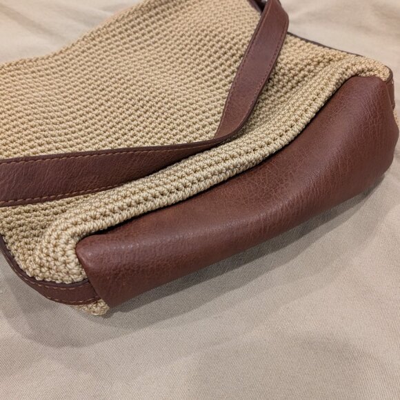 The Sak Raffia & Brown Leather Shoulder Bag - Picture 2 of 7
